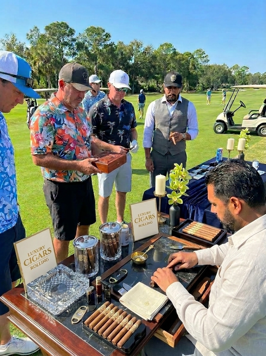 Golf tournament cigar rolling